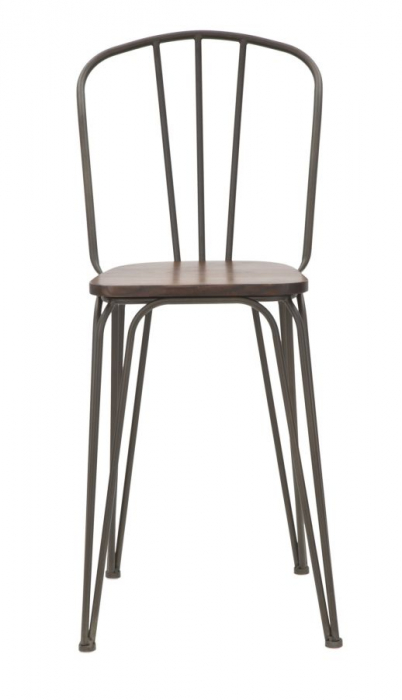Set 2 Scaune Bar Industriale Lemn si Metal CreativDeco [2]