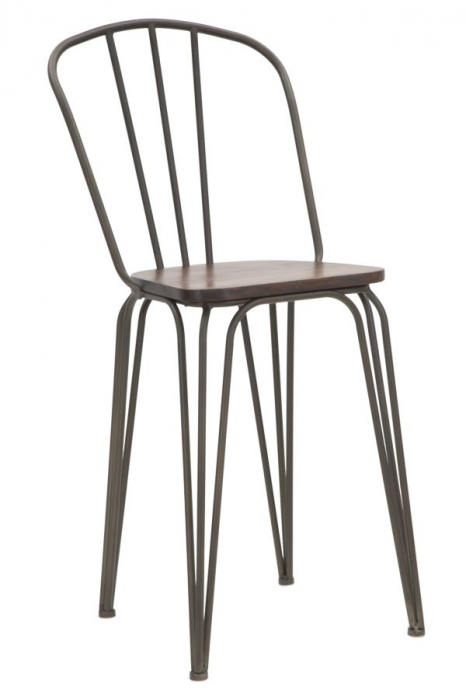 Set 2 Scaune Bar Industriale Lemn si Metal CreativDeco [1]