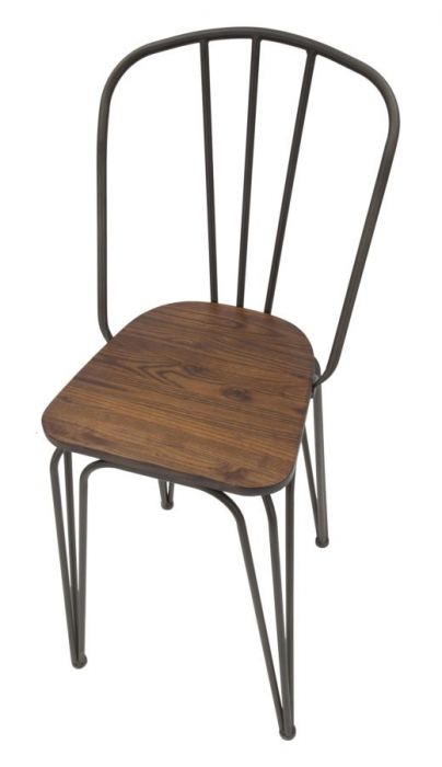 Set 2 Scaune Bar Industriale Lemn si Metal CreativDeco [8]
