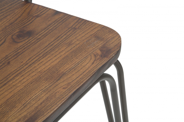 Set 2 Scaune Bar Industriale Lemn si Metal CreativDeco [6]