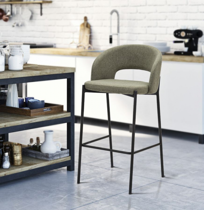 Set 2 Scaune bar Helsinki, verde negru, stofa metal - creativdeco.ro [3]