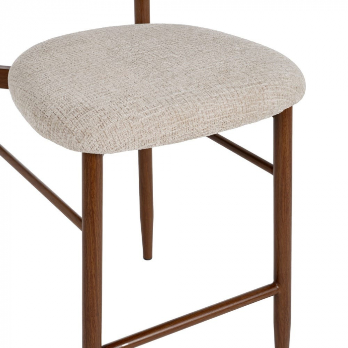 Set scaune bar bej 65 cm, tapițate, picioare metalice finisaj lemn – stil modern [9]