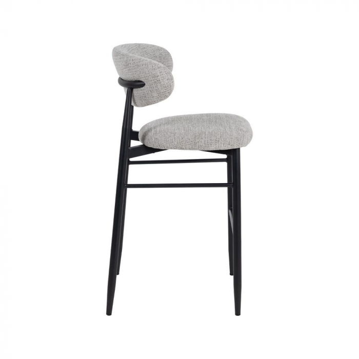 Set 2 scaune bar gri 75 cm cu cadru metalic negru – stil modern CreativDeco [3]