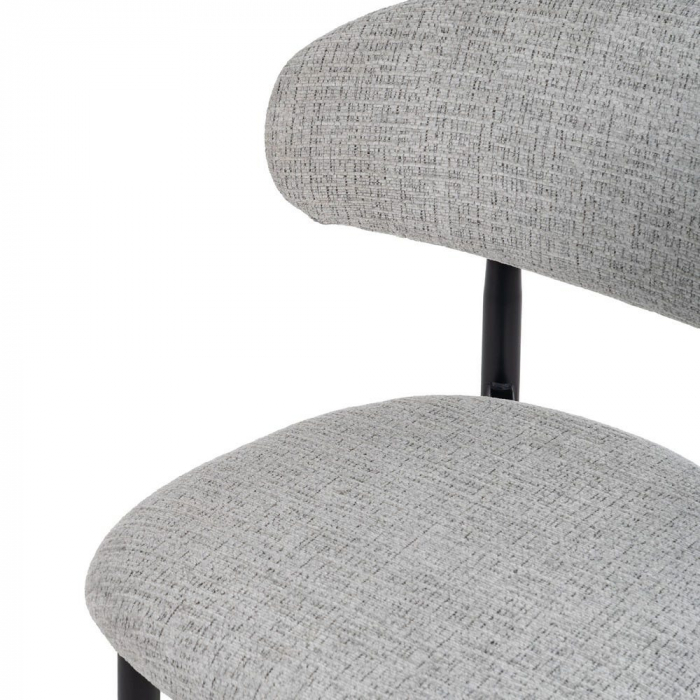 Set 2 scaune bar gri 75 cm cu cadru metalic negru – stil modern CreativDeco [5]