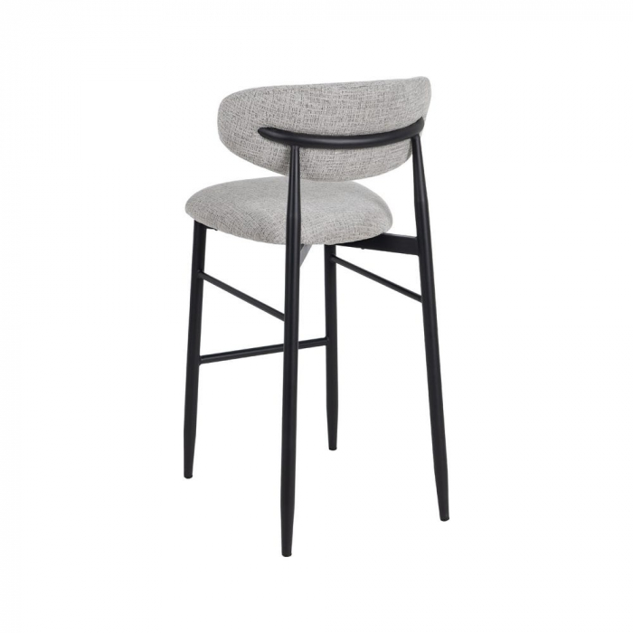 Set 2 scaune bar gri 75 cm cu cadru metalic negru – stil modern CreativDeco [4]