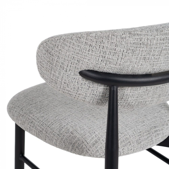Set 2 scaune bar gri 75 cm cu cadru metalic negru – stil modern CreativDeco [8]