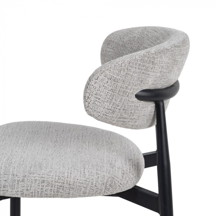 Set 2 scaune bar gri 75 cm cu cadru metalic negru – stil modern CreativDeco [6]