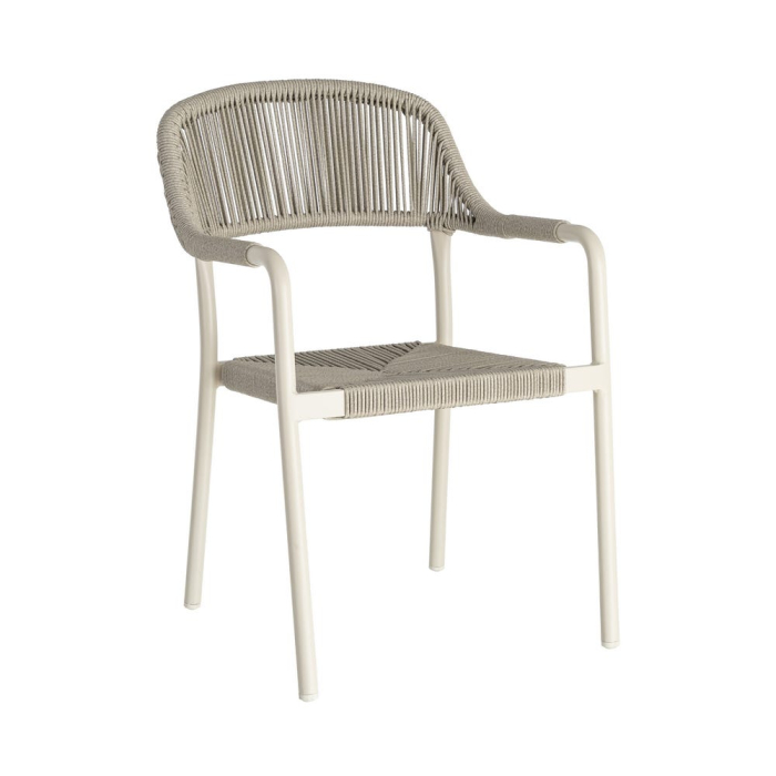 Set 2 scaune grădină aluminiu ratan sintetic bej [11]