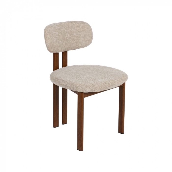 Set 2 scaune dining bej cu cadru aspect lemn – CreativDeco design modern [2]