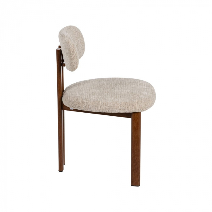 Set 2 scaune dining bej cu cadru aspect lemn – CreativDeco design modern [3]