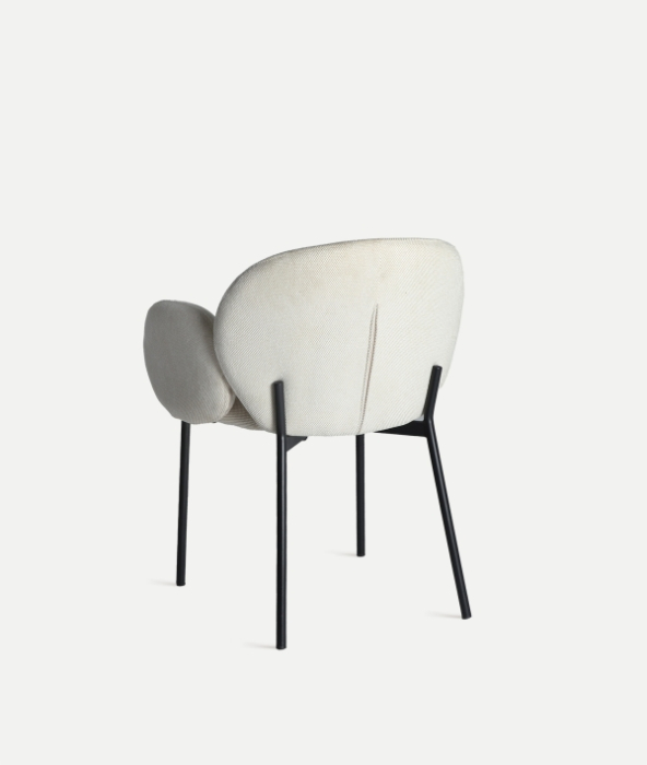 Set 2 scaune crem tapițate cu picioare metalice [7]