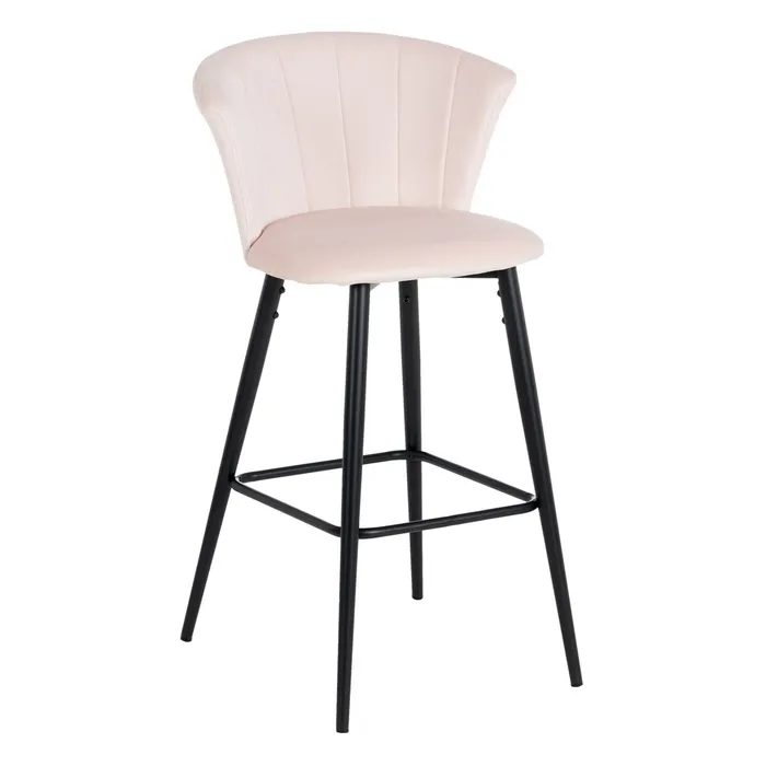 Set de scaune de bar roz pentru decor modern|Seturi scaune bar din catifea [2]