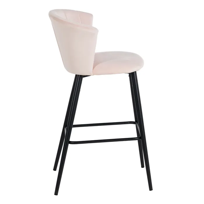 Set de scaune de bar roz pentru decor modern|Seturi scaune bar din catifea [3]