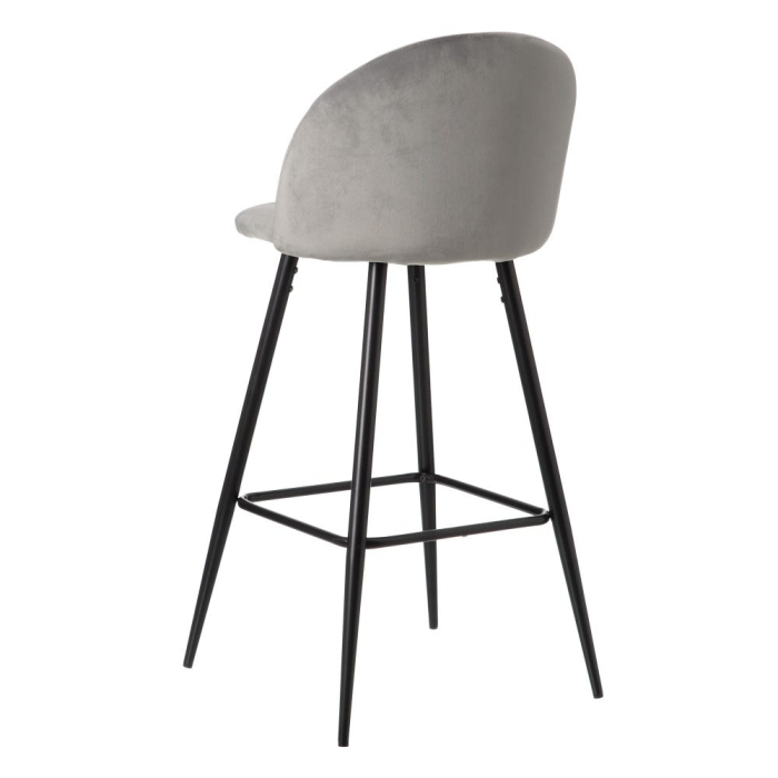 Set de scaune bar catifea gri decor elegant|Scaune bar moderne [5]
