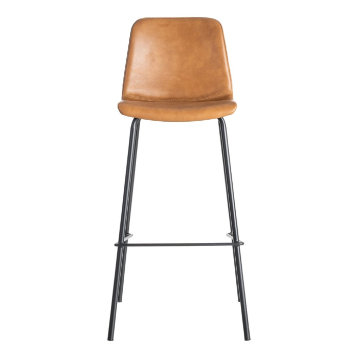 Set 2 scaune bar camel piele ecologică metal HoReCa [3]