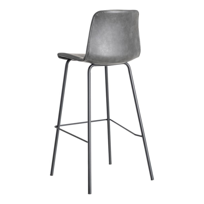 Set 2 scaune bar gri închis piele ecologică metal HoReCa [5]