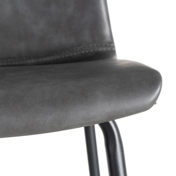 Set 2 scaune bar gri închis piele ecologică metal HoReCa [9]