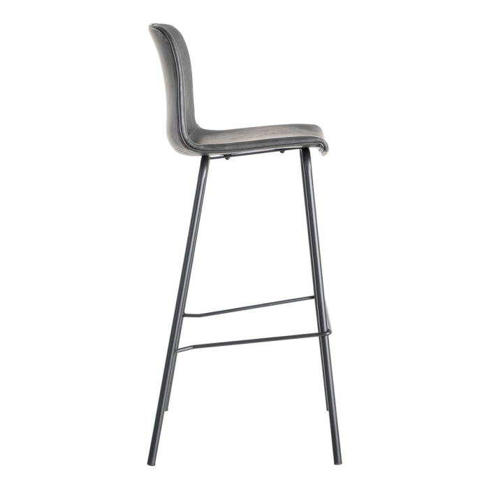 Set 2 scaune bar gri închis piele ecologică metal HoReCa [4]