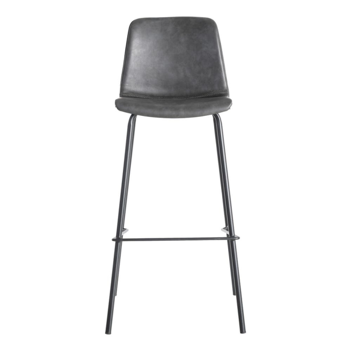 Set 2 scaune bar gri închis piele ecologică metal HoReCa [3]
