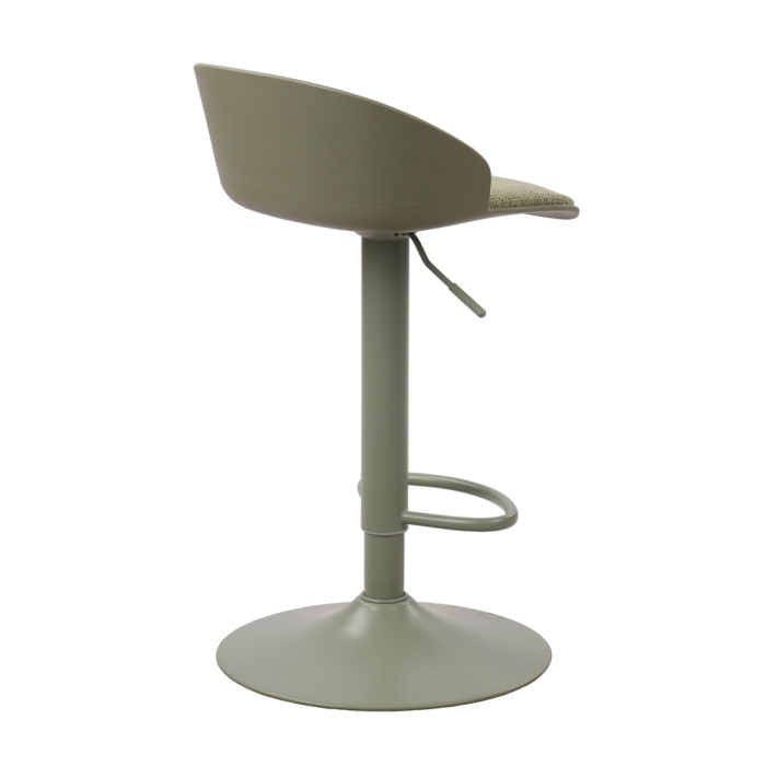 Set 2 scaune de bar din stofă verde mentă cu spătar ergonomic [4]