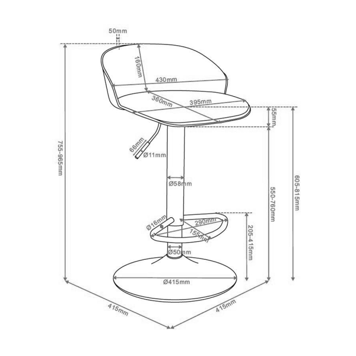 Set 2 scaune de bar din stofă verde mentă cu spătar ergonomic [9]