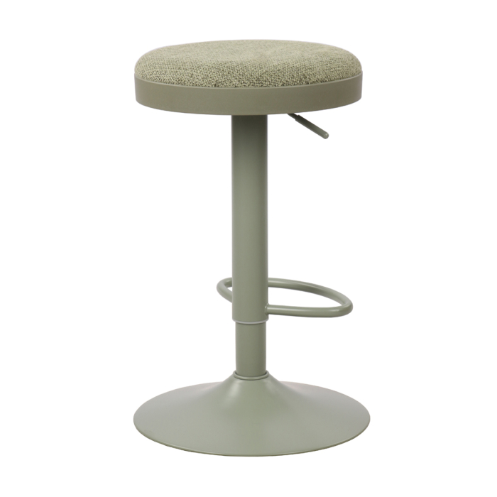 Set 2 scaune de bar din stofă și metal verde mentă reglabile [4]