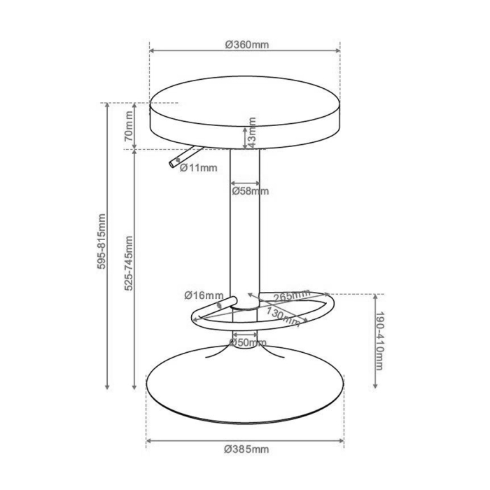 Set 2 scaune de bar din stofă și metal verde mentă reglabile [8]
