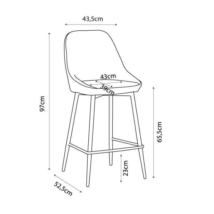 Set 2 scaune de bar din stofă gri deschis cu aspect de in [5]