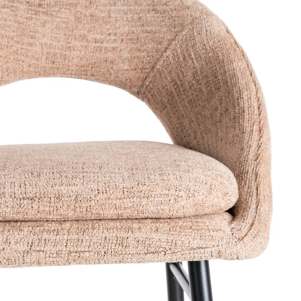 Set de 2 scaune de bar roz prăfuit din stofă pentru dining și HORECA [11]