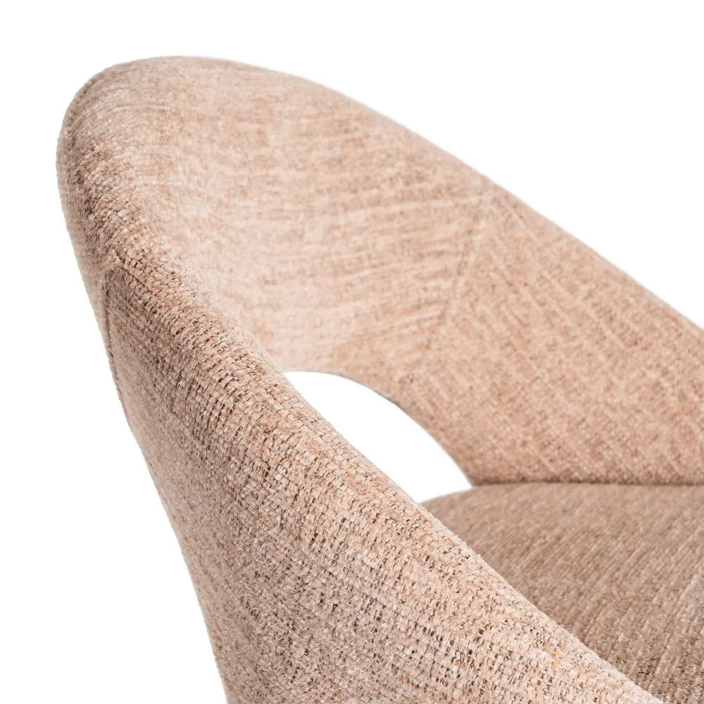 Set de 2 scaune de bar roz prăfuit din stofă pentru dining și HORECA [9]