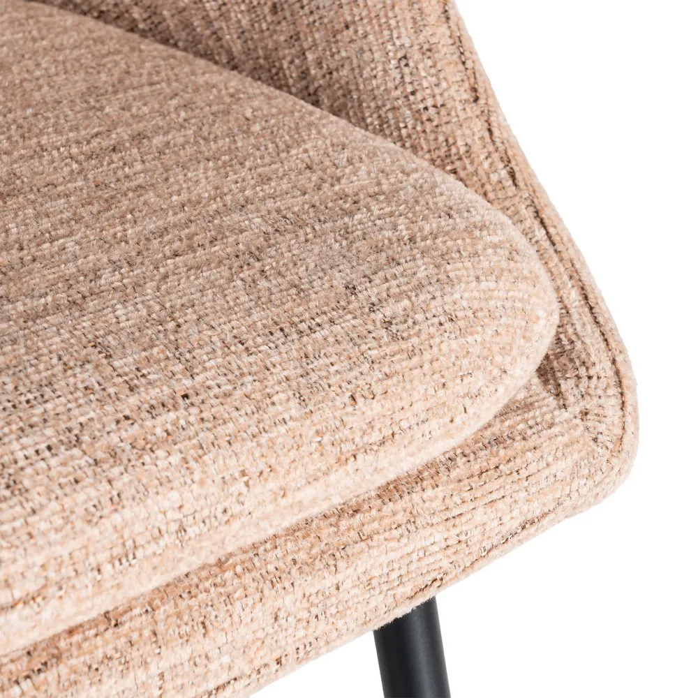 Set de 2 scaune de bar roz prăfuit din stofă pentru dining și HORECA [10]