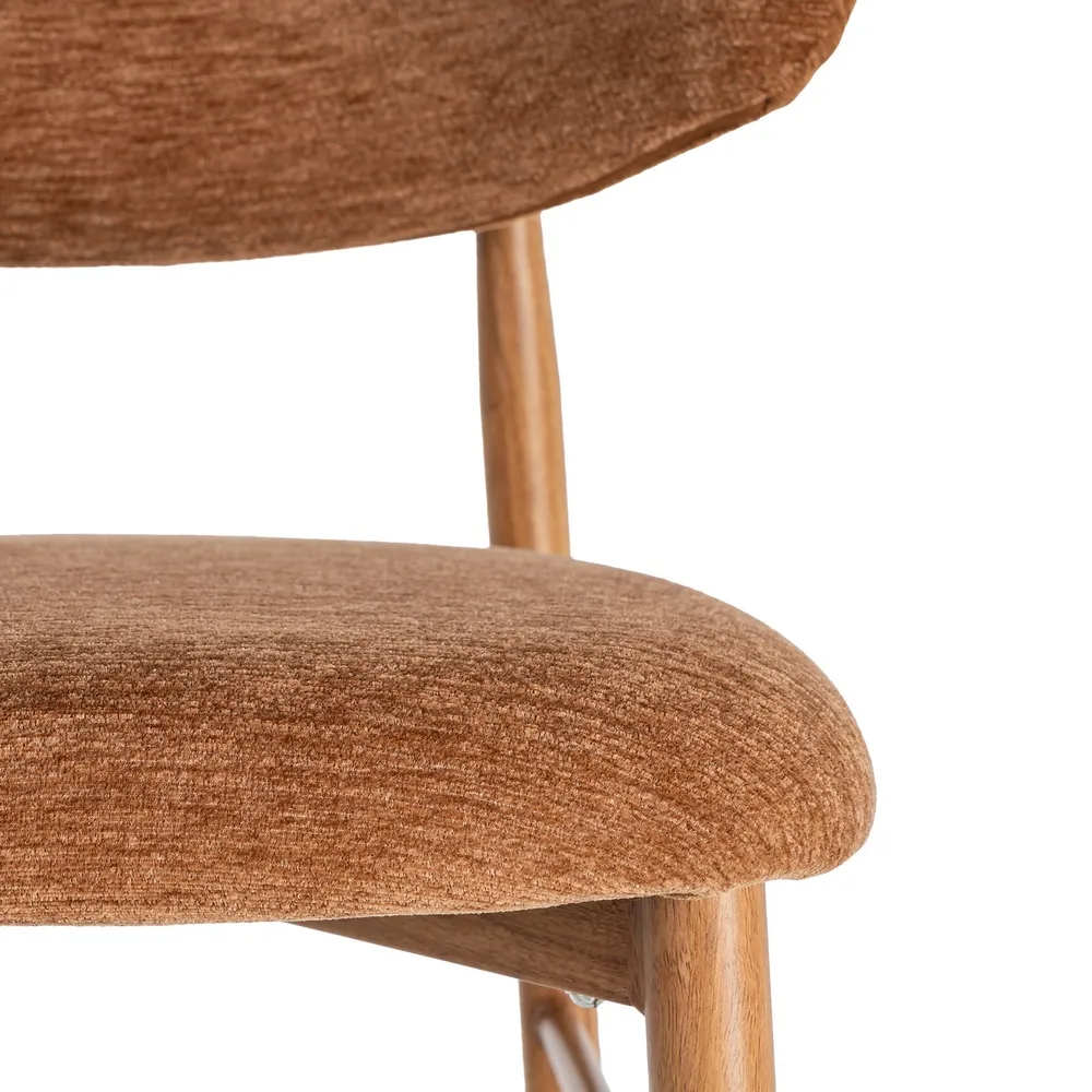 Set 2 scaune bar stofă portocalie metal maro deschis [7]