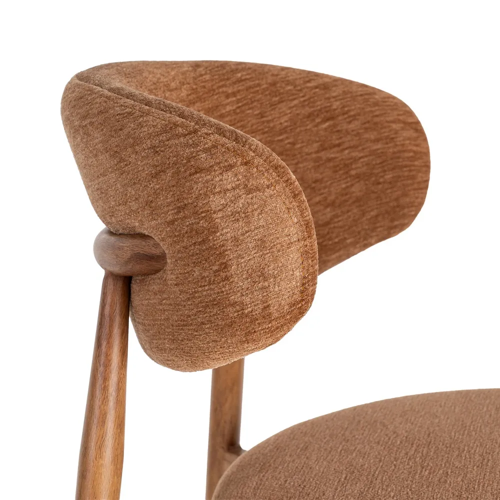 Set 2 scaune bar stofă portocalie metal maro deschis [6]