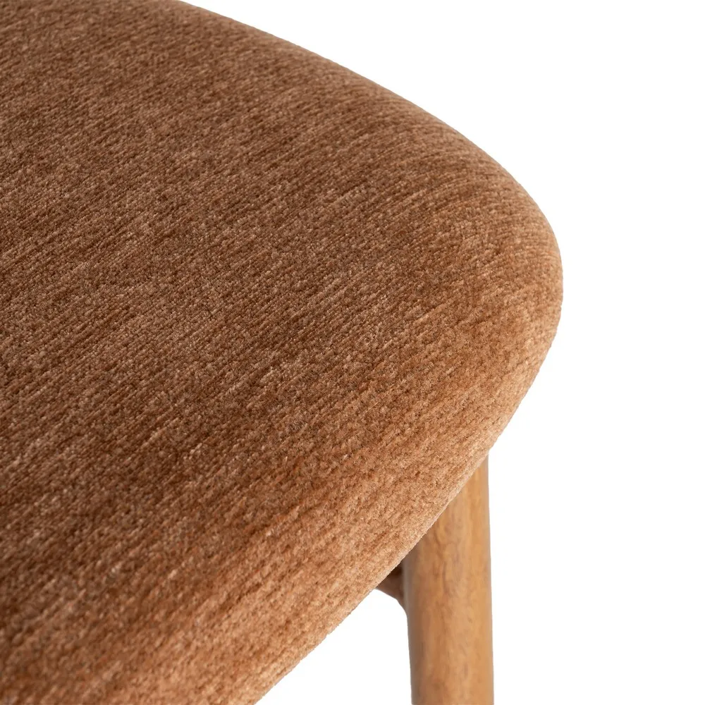 Set 2 scaune bar stofă portocalie metal maro deschis [9]