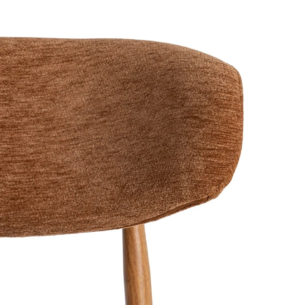 Set 2 scaune bar stofă portocalie metal maro deschis [10]