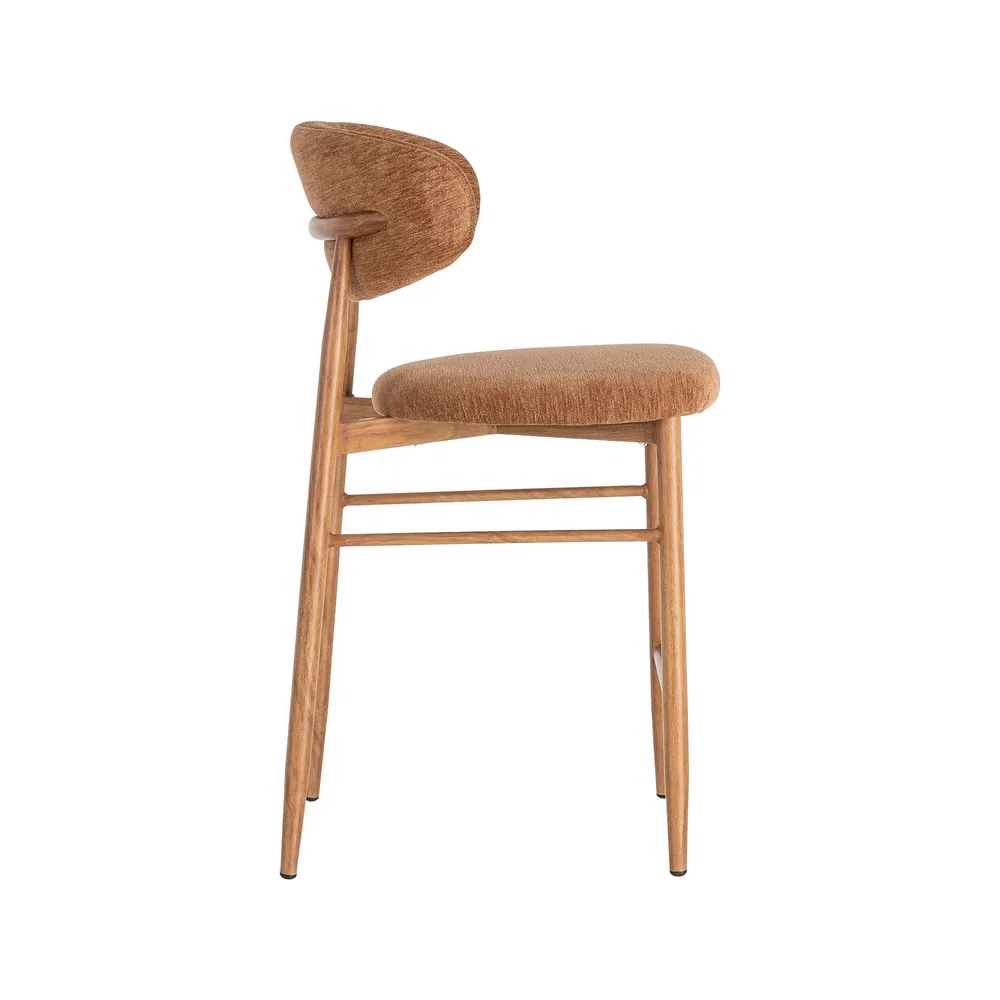 Set 2 scaune bar stofă portocalie metal maro deschis [5]