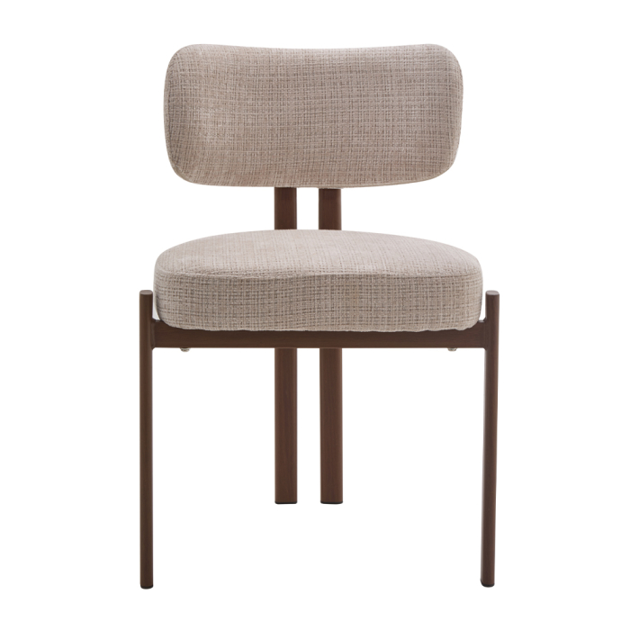 Set 2 scaune de dining din catifea bej [6]