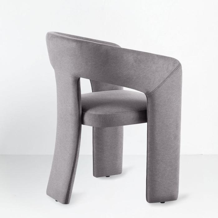 Set 2 scaune de dining din catifea gri [3]