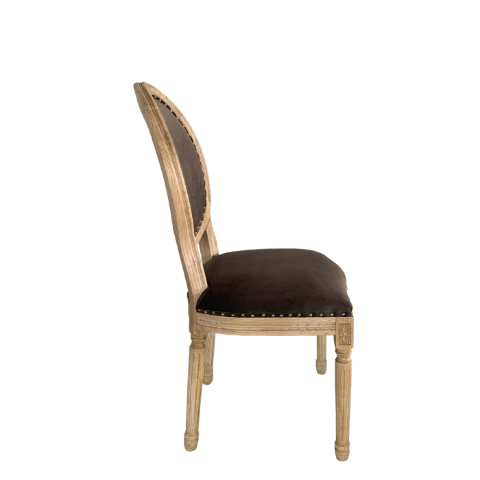 Set 2 scaune de dining din catifea maro [4]