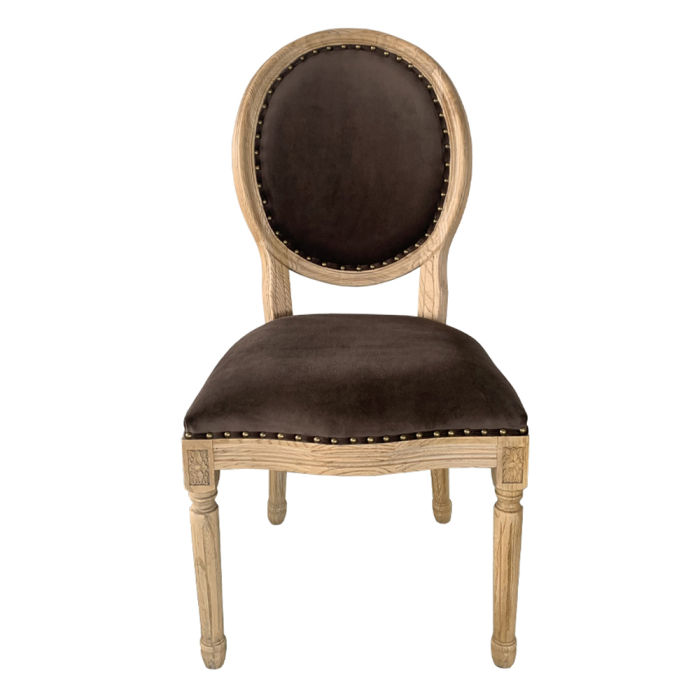 Set 2 scaune de dining din catifea maro [3]