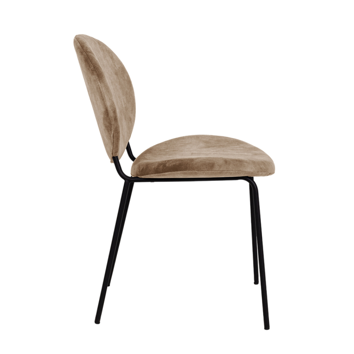 Set 2 scaune de dining din catifea maro [2]