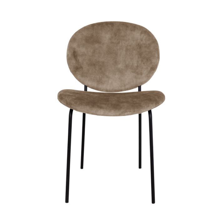 Set 2 scaune de dining din catifea maro [4]