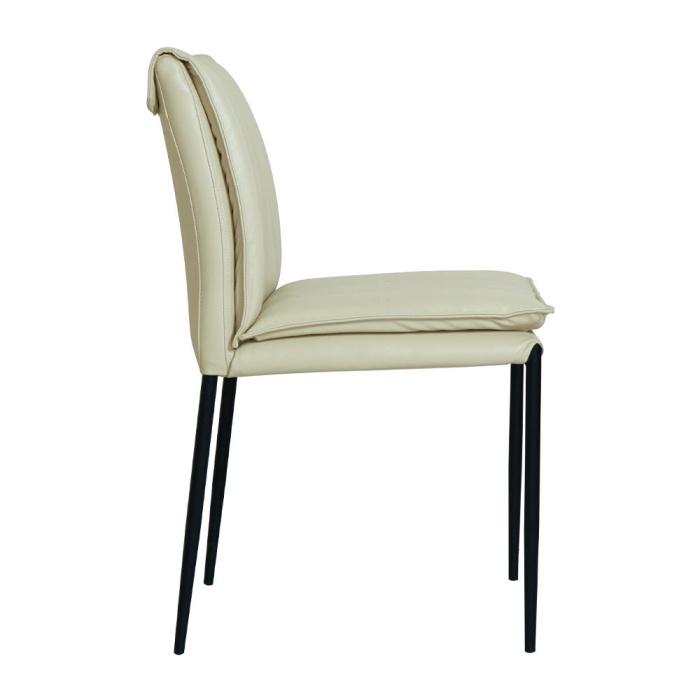 Set 2 scaune de dining din piele ecologică crem [2]
