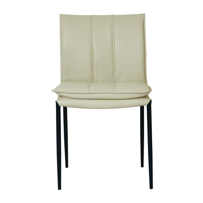 Set 2 scaune de dining din piele ecologică crem [4]
