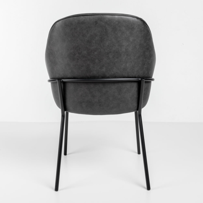 Set 2 scaune de dining din piele ecologică gri [4]