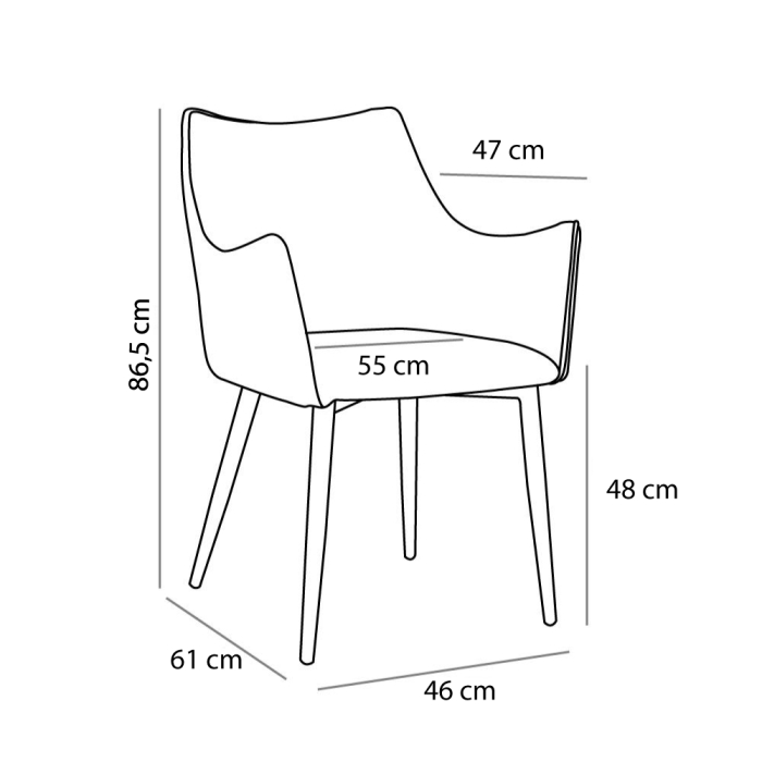 Set 2 scaune de dining din piele ecologică maro [4]