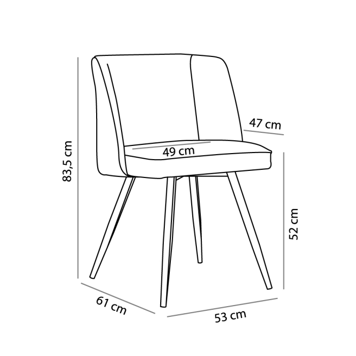 Set 2 scaune de dining din stofă albastră tip bucle [7]