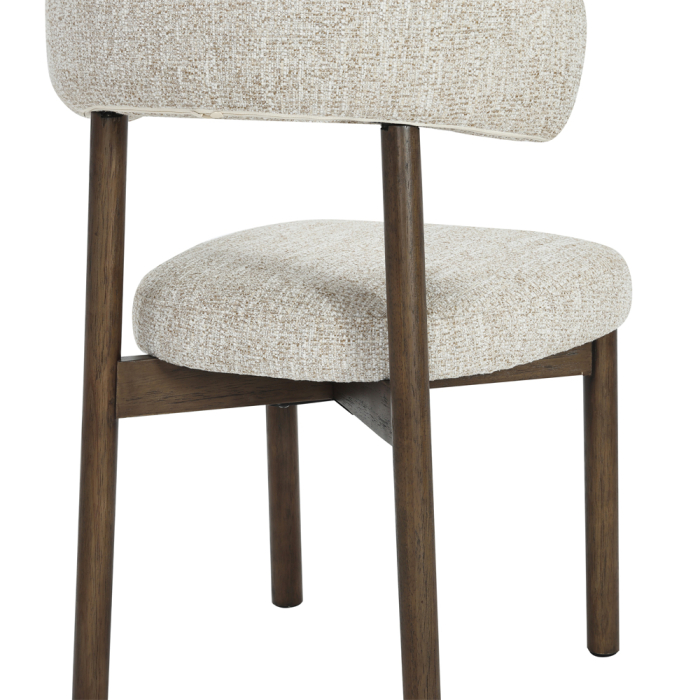Set 2 scaune de dining din stofă buclé crem [4]