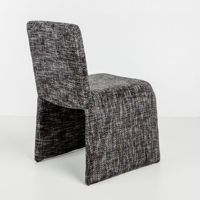 Set 2 scaune de dining din stofă chenille gri [5]
