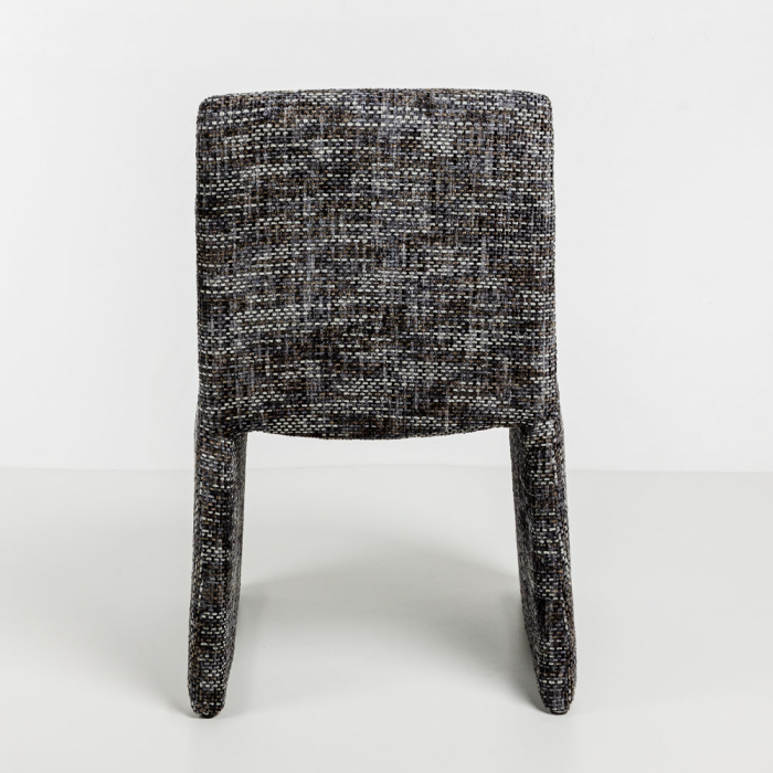 Set 2 scaune de dining din stofă chenille gri [6]